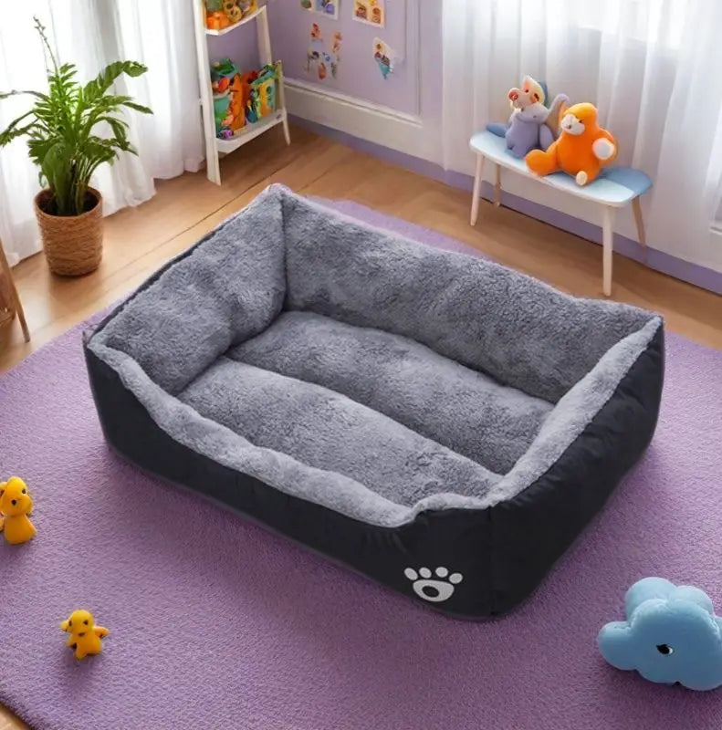 Plush Pet Sleeping Mat - Non-Slip Dog & Cat Bed, Black or Blue - photo 5
