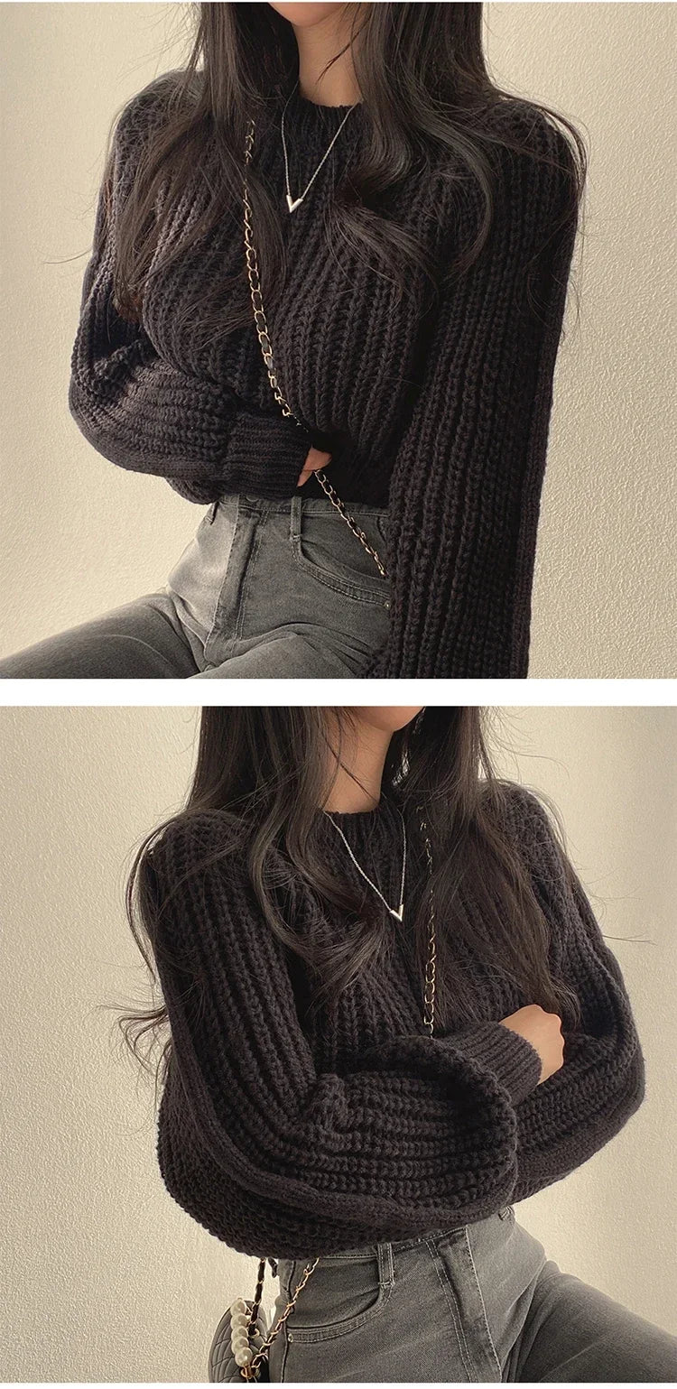 Women's Lantern Sleeve Loose Knit Sweater