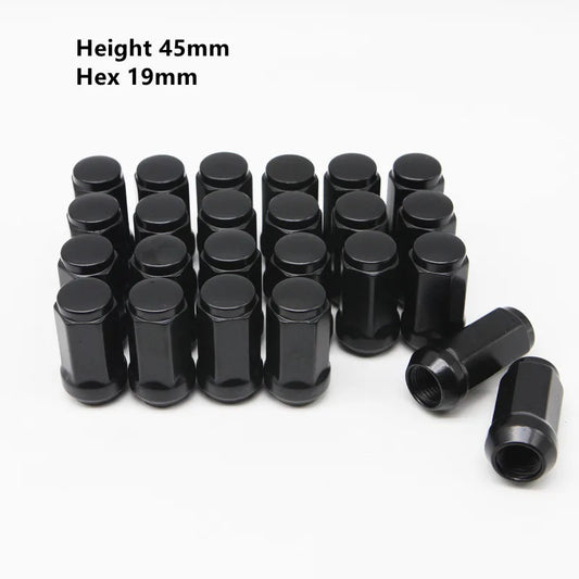 Black Extended Lug Nuts M14x1.5, 45mm (10/12-Pack) — Chevrolet Silverado, Suburban & More