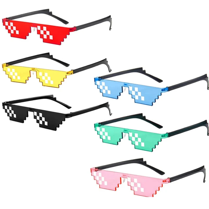 Pixel Theme Party Favors Pixelated Sunglasses Silicone Bracelets Birthday Decoration Party Supplies Gift