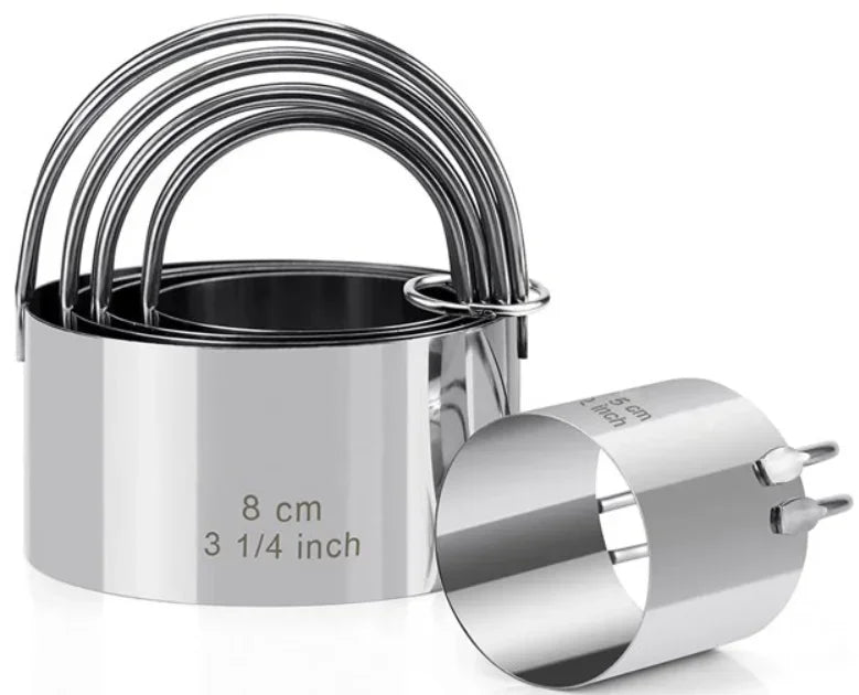 5-Piece Round Biscuit Cutter Set with Handles - Stainless Steel - photo 7