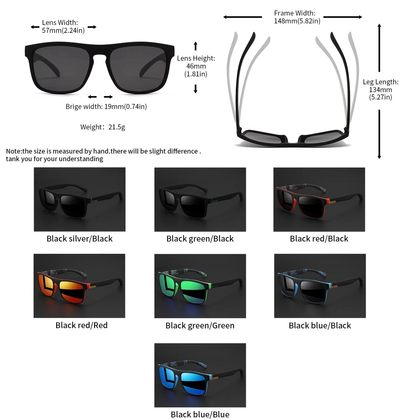 Men's Square Polarized Sport Sunglasses — UV400 Multi-Pack