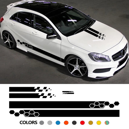 Universal Car Hood & Engine Cover Racing Stripe Decal – Self-Adhesive Vinyl Sport Sticker, Fits Most Vehicles