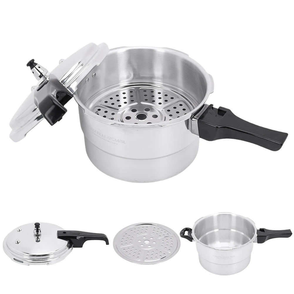 Large Aluminum Pressure Cooker with Steaming Plate - Fast Cooking