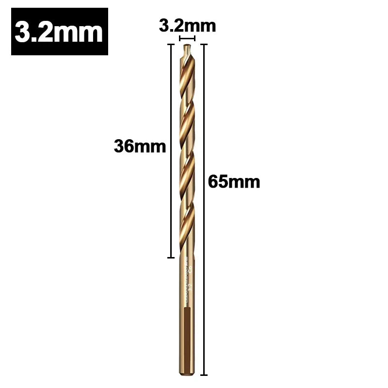 M35 Step Twist Drill, Cobalt Content Straight Shank Drill (3-13mm), For Iron, Stainless Steel, Steel Drilling
