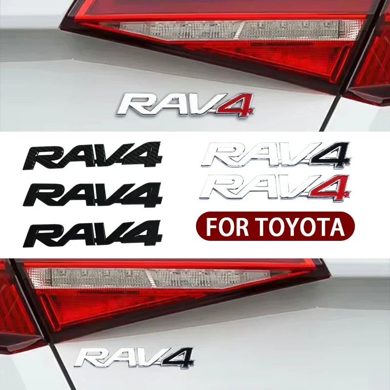 NEW ABS Car Body Trunk Emblem Sticker Rav4 LOGO For Toyota RAV4 SUV Badge Auto Rear Letter Decal Exterior Accessories