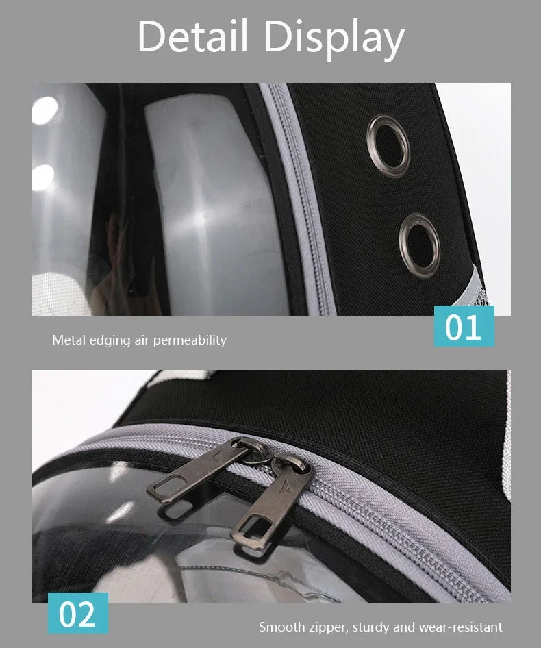 Portable Cat Pet Carrier Backpack Transparent Capsule Bubble Pet Backpack Small Animal Puppy Kitty Breathable Carrier for Travel
