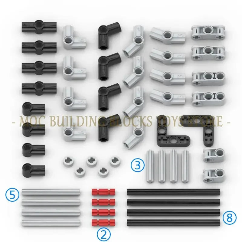 High-Tech Technical Parts Pin Beam Liftarm Axle Connector Panel Gear Car Motorcycle Building Blocks Bricks Technology Set Toys