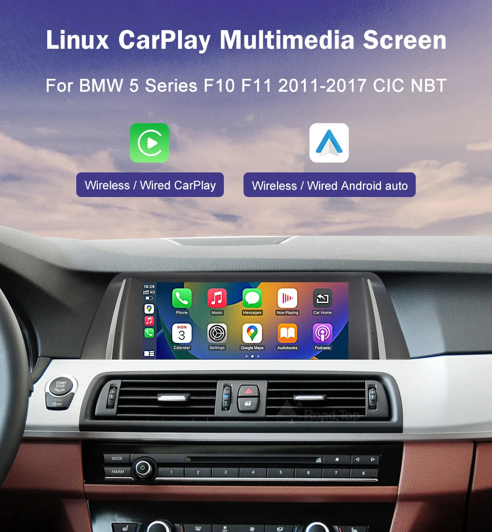 10.25" 12.3" Multimedia Touch Screen For BMW 5 Series F10 F11 CIC NBT System 2026-2026 Wireless Carplay Android Auto Car Radio