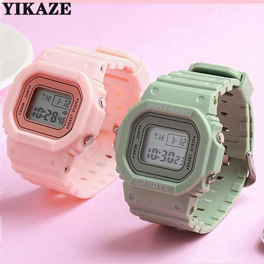 YIKAZE Square Digital Watch – LED Sports Watch for Men, Women & Kids