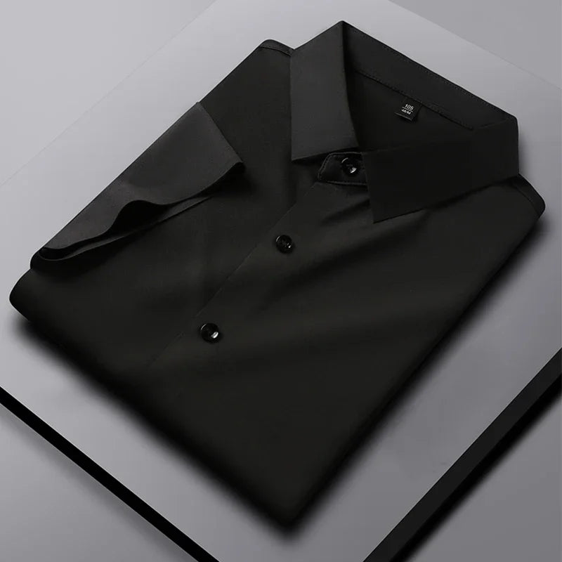 Men's Solid Short-Sleeve Shirt - Wrinkle-Free, All-Season Casual