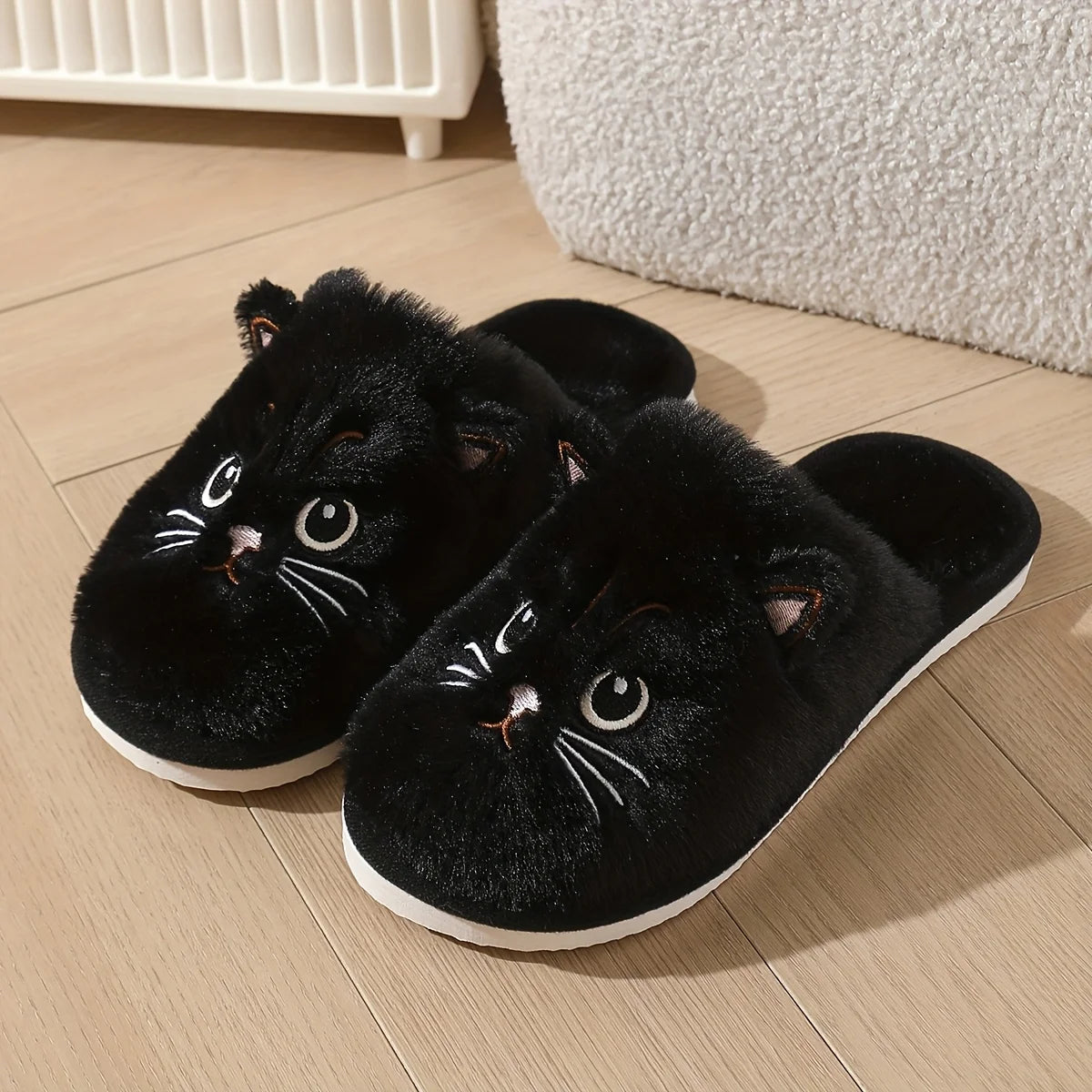 Women's Fuzzy Cat Slippers - Cute Animal House Shoes - photo 9
