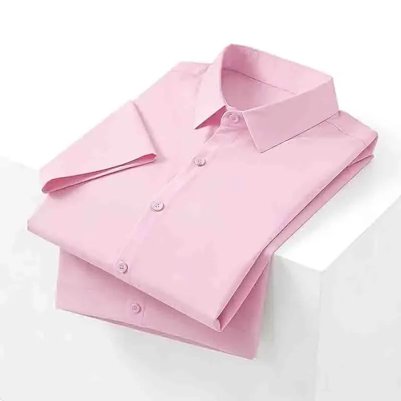 Men's Wedding Dress Shirt - Slim Fit, Formal Short-Sleeve Button-Down