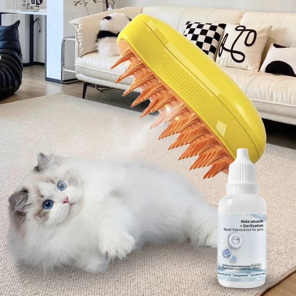 Cat Steam Brush Grooming Essence Serum – Wash-Free Hair Depilation for Cats & Dogs | 3 or 5 Pack
