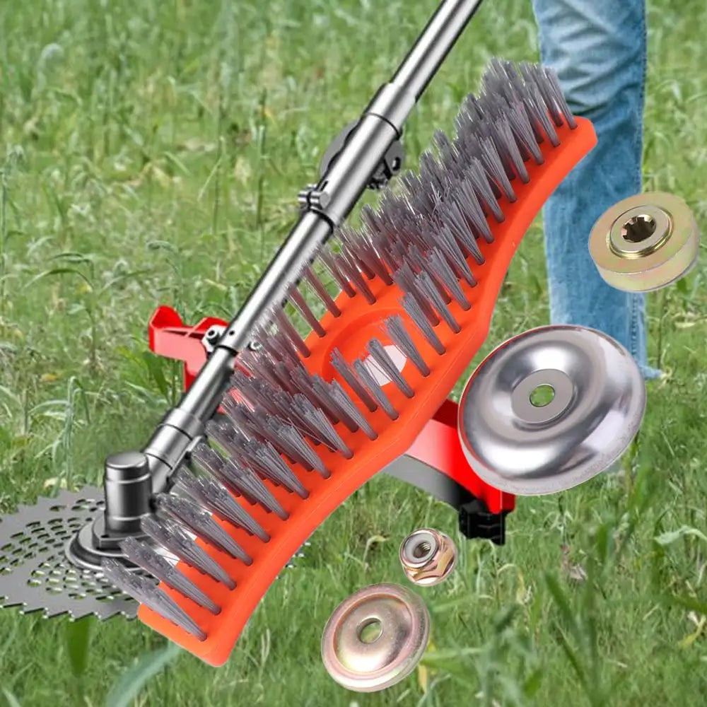 Lawn Mower Cleaning Brush High-Efficiency Adjustable Handle Weed Remover Tool for Deck Garden Yard Floor Patio Farm Tile Grout