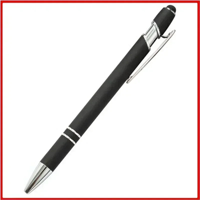 20-200 Pcs Custom Logo Metal Ballpoint Pen Text Engraving Touch Screen Advertising Pen Office School Private Customization Gift