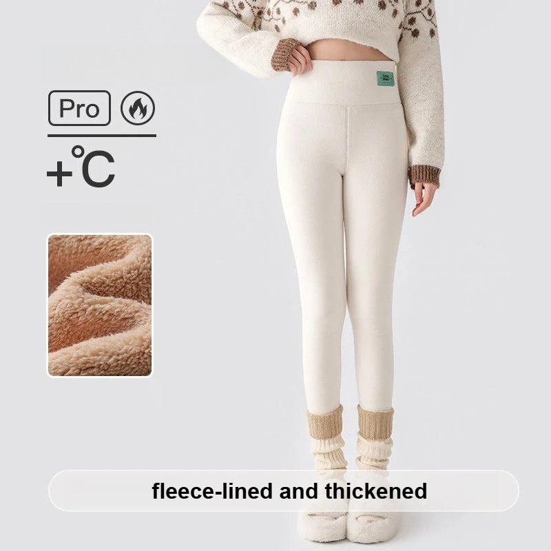 Women's Plus Size Fleece Lined Leggings - Ribbed High Waist Thermal Tights - photo 8