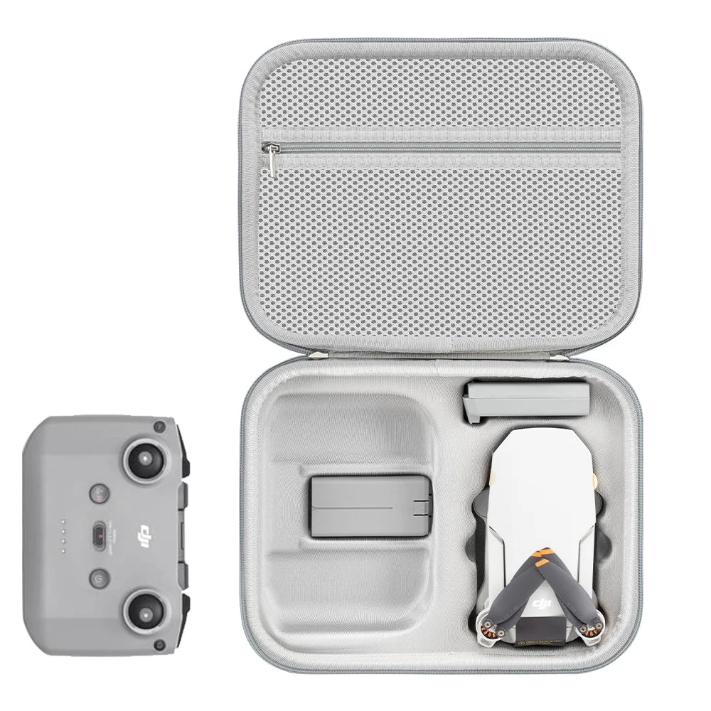 XFJI Storage Bag Protective Carrying Case PU Leather Handbag for DJI Mini 4K/Mini 2SE/Mini 2 Drone Controller Accessories