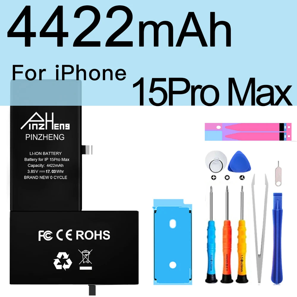 PINZHENG Real High Capacity Battery For iPhone 14 15 14 Pro 15 Pro 14 Pro Max 15 Pro Max 14 Plus 15 Plus Replacement Batteries