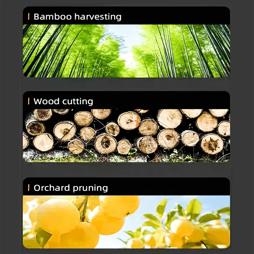 12 Inch Brushless Cordless Electric Saw Handheld Rechargeable Chainsaw Wood Cutting Garden Pruning Tool For Makita 18V Battery
