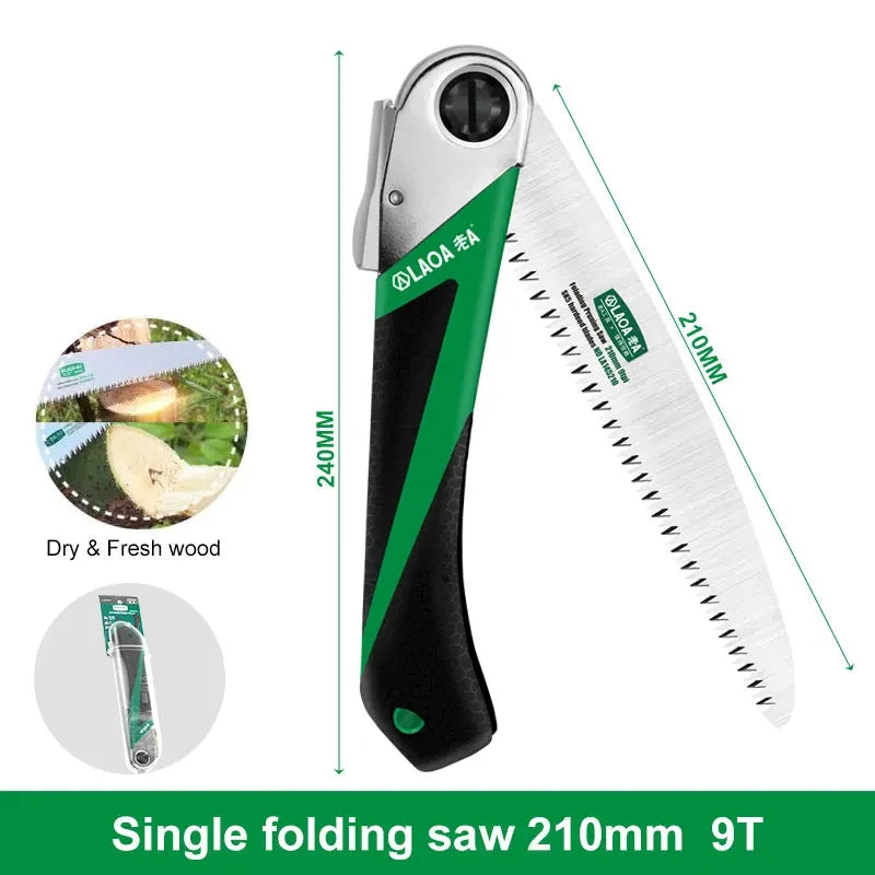 LAOA SK5 Folding Garden Saw – Portable Hand Pruning Saw for Branches, Camping & Logging