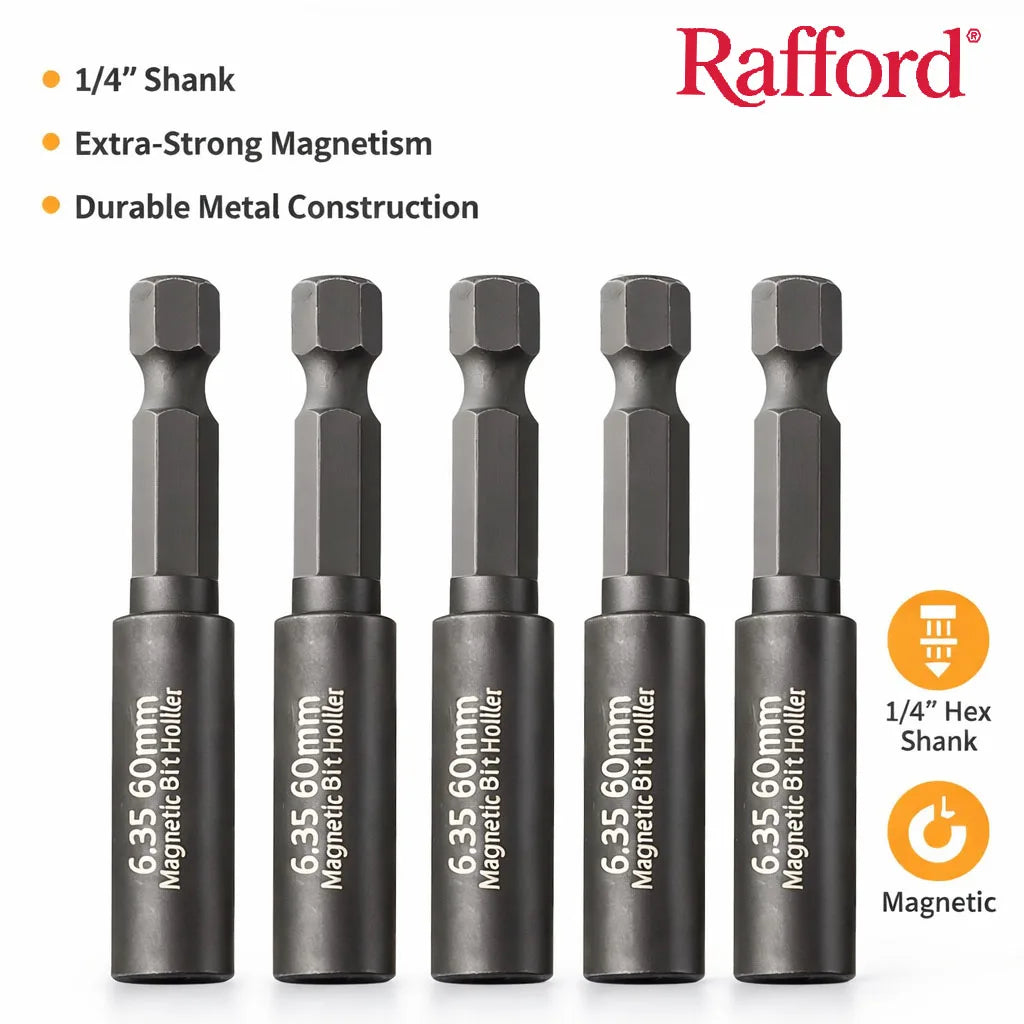 Rafford  60mm 1/4In Head Extension Rod Screwdriver Magnetic Transfer Extension Rod Extension Adapter