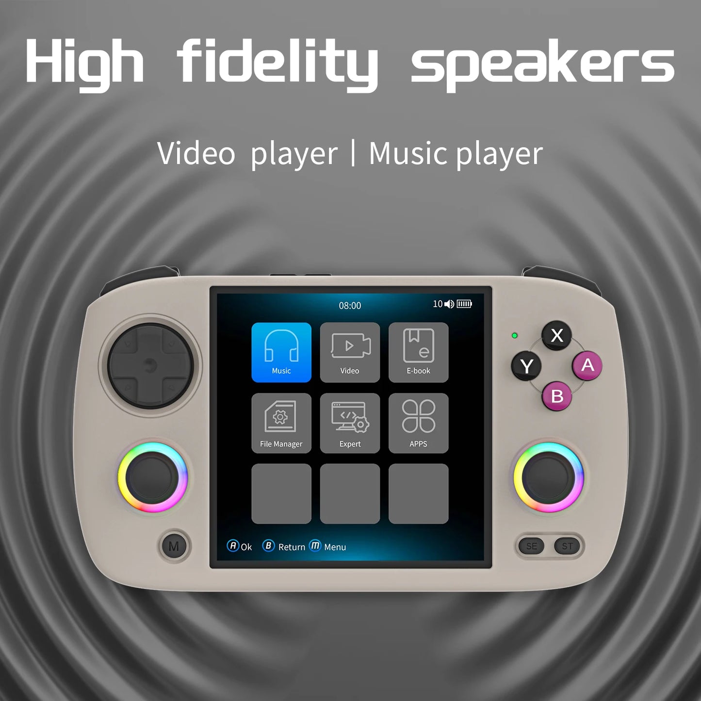 Anbernic RG CubeXX Retro Handheld Game Console 3.95 Inch IPS Screen 64 Bit Linux System With RGB Joystick Lighting HDMI-Support