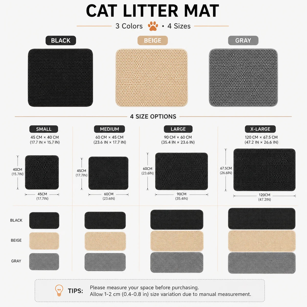 EVA Cat Litter Box Mat - Honeycomb Double Layer, Easy Clean – photo 3
