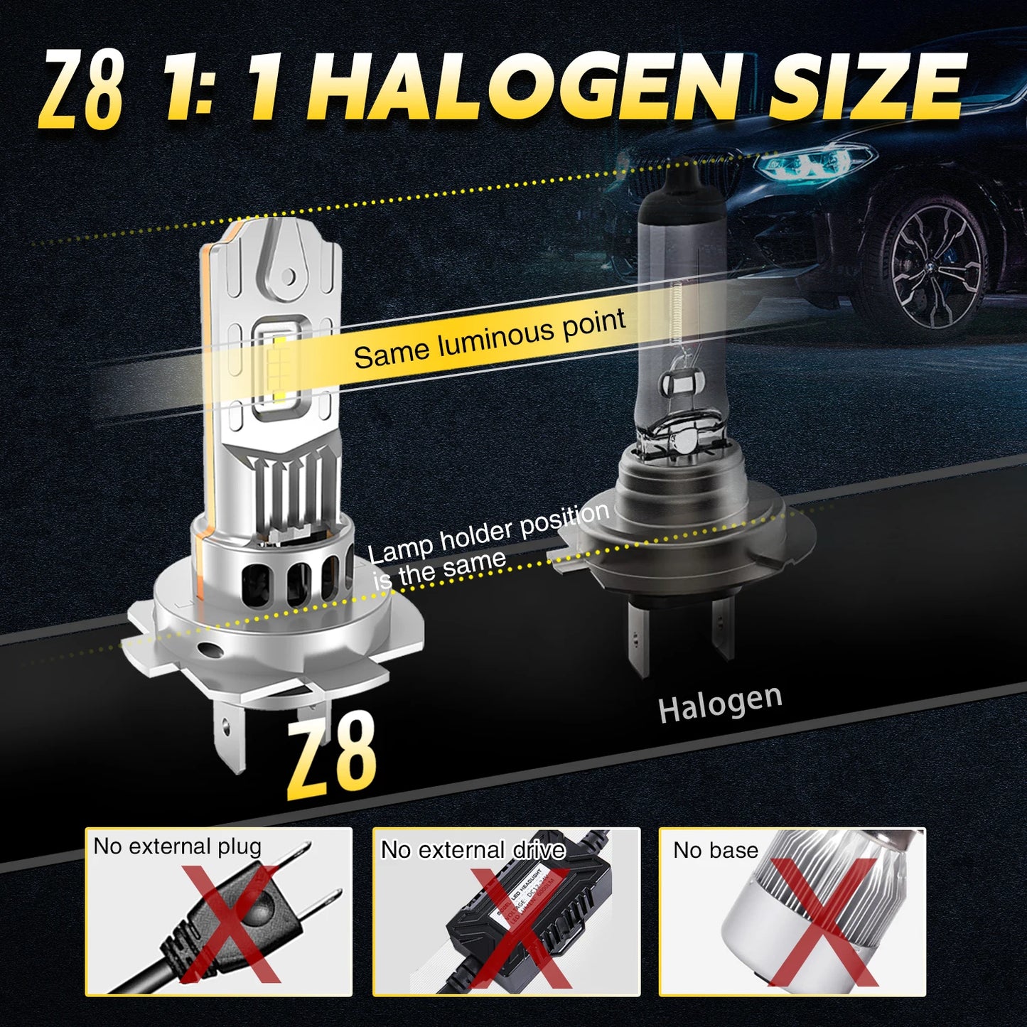 H7 LED Bulb H4 Headlight for Car CANBUS 1500W High Power Auto Lights 6500K Mini Wireless Turbo Fan Automobile LED Headlamp 12V