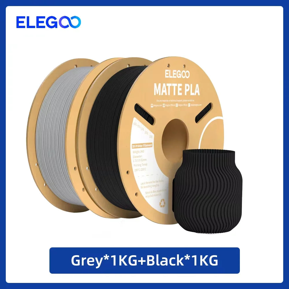 ELEGOO Matte PLA Filament 1KG,1.75mm FDM 3D Printer Filament Dimensional Accuracy +/- 0.02mm, 1kg Carboard Spool (2.2lbs)