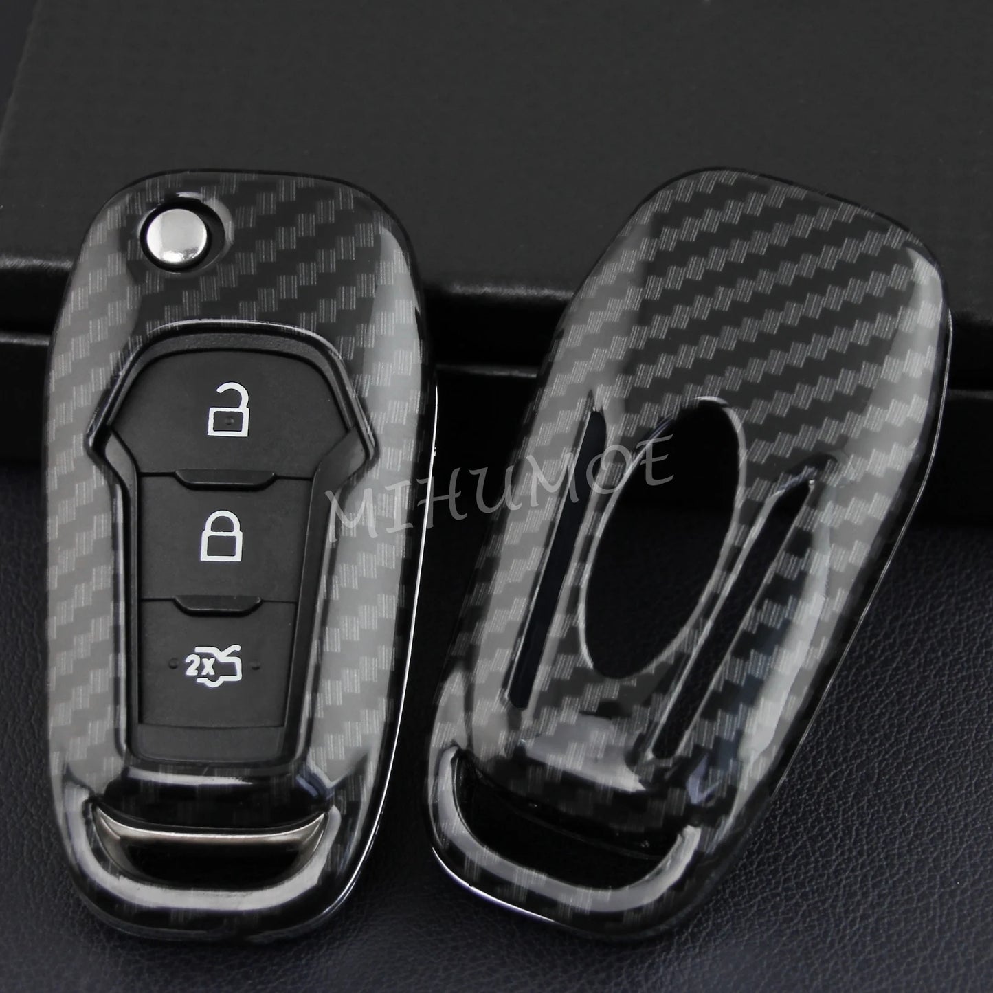 Carbon-Fiber Flip Key Fob Cover for Ford F-150 / F-250 / F-350 / Ranger