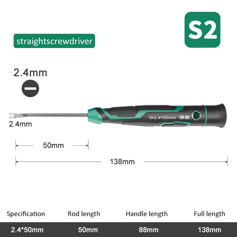 Precision Magnetic Screwdriver Anti-Slip Handle Phillips/Slotted Type Mini Screw Driver Installation and Disassembly Repair Tool