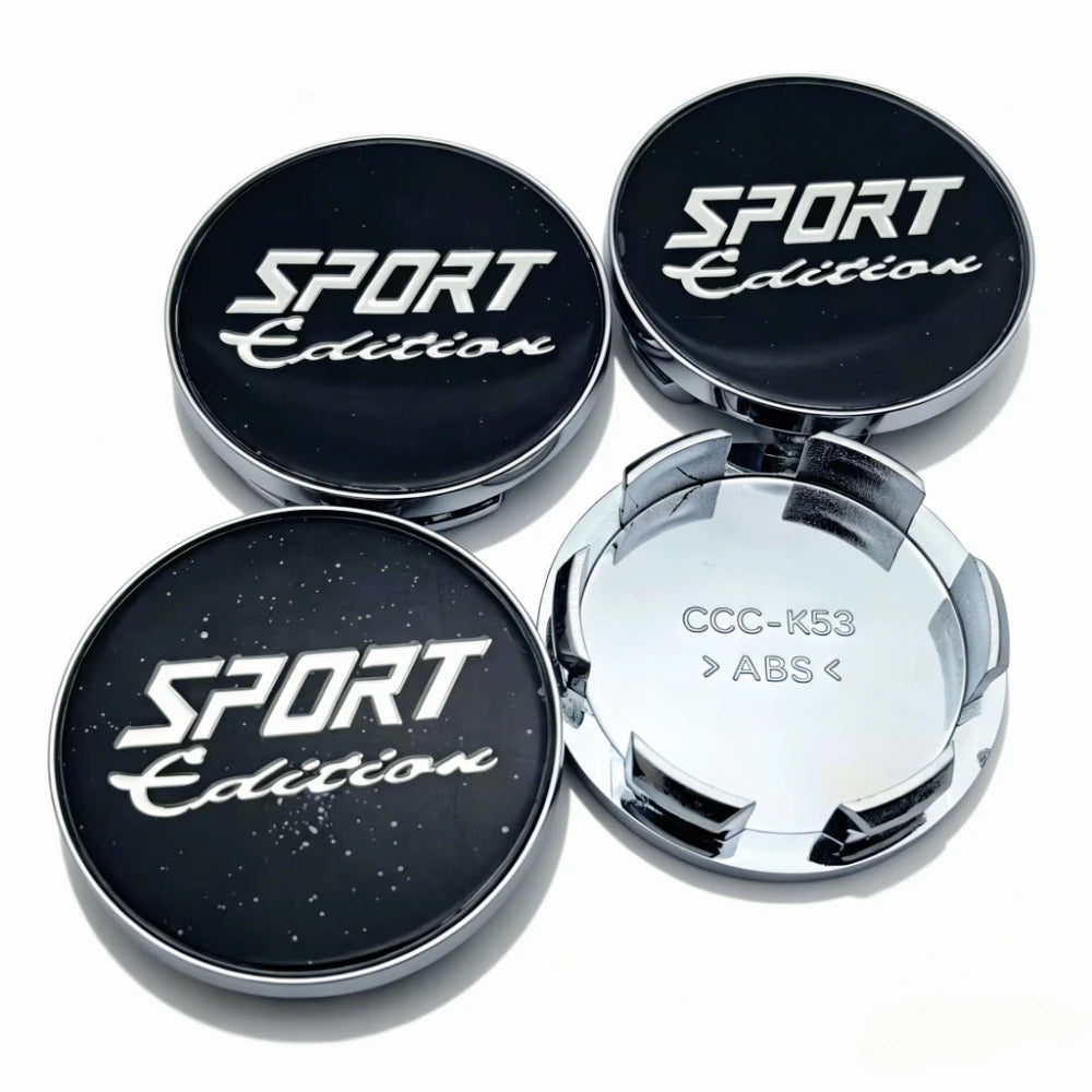 4pcs Universal Sport Edition Logo Emblem Car Wheel Center Caps Hub Cap 53MM Clip 48MM Wheels Rim Hubcaps Dust Cover Accessories