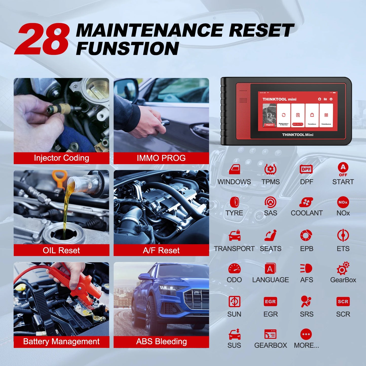 THINKTOOL MINI/MINI2 Car Scanner Auto All System Diagnostic Tool 28 Reset Scan Tool Bidirectional Control ECU Coding Code Reader