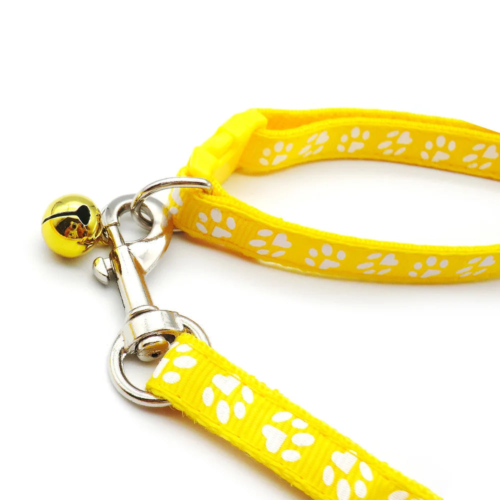 Cat Collar & Leash Set - Cartoon Paw Bell Collar for Kittens – photo 3