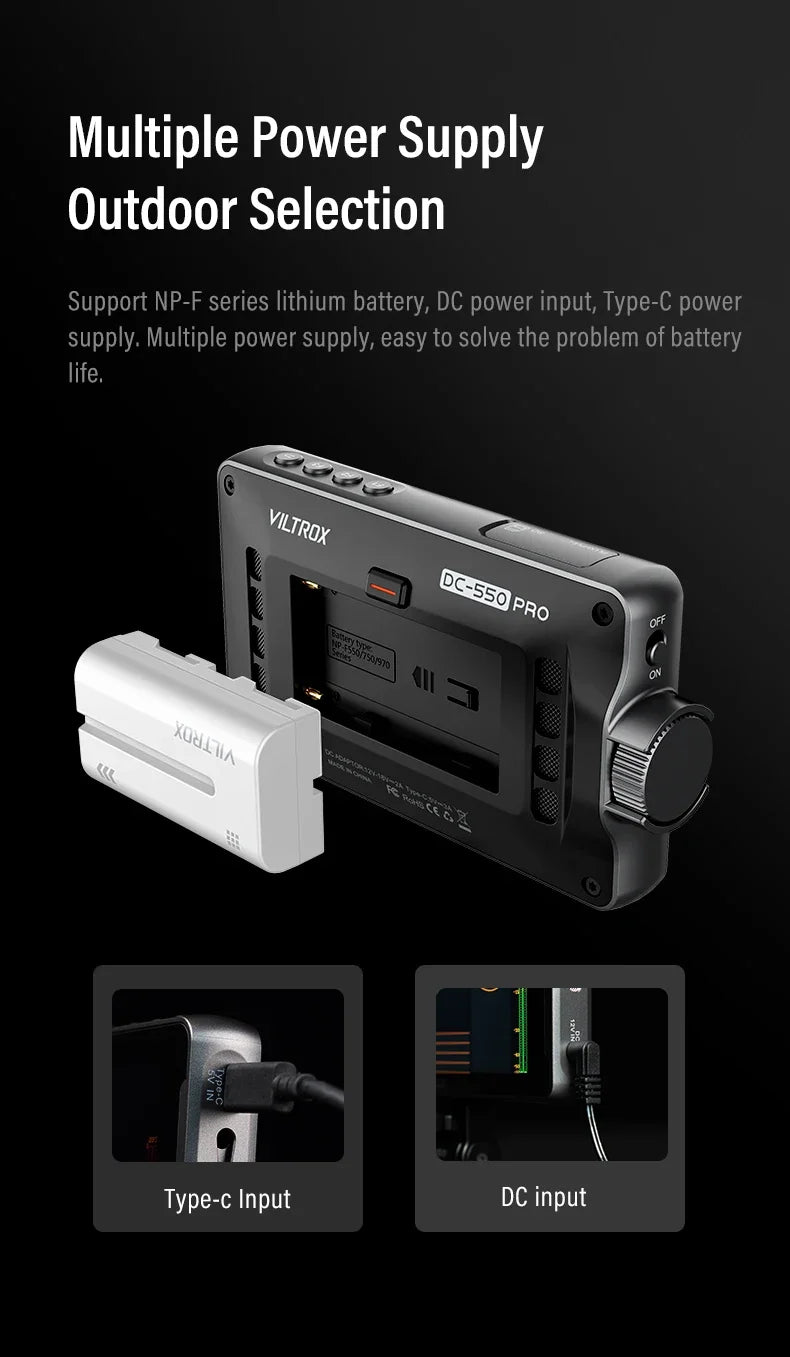 VILTROX DC-550/DC-550PRO Profissional Camera Studio Monitor 5.5 Inch 4K 30Hz HDMI Touch Screen 3D LUT 1920x1080 Director Monitor