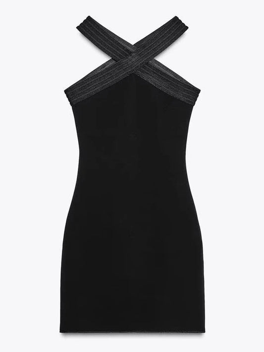 Women's Black Halter Bodycon Mini Dress - Backless Party Dress - photo 6