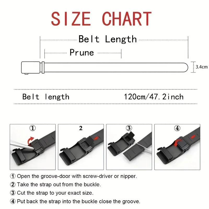 New Automatic Buckle Belt, Canvas Tactical Workwear Casual Outdoor Military Training Pants Belt For Men