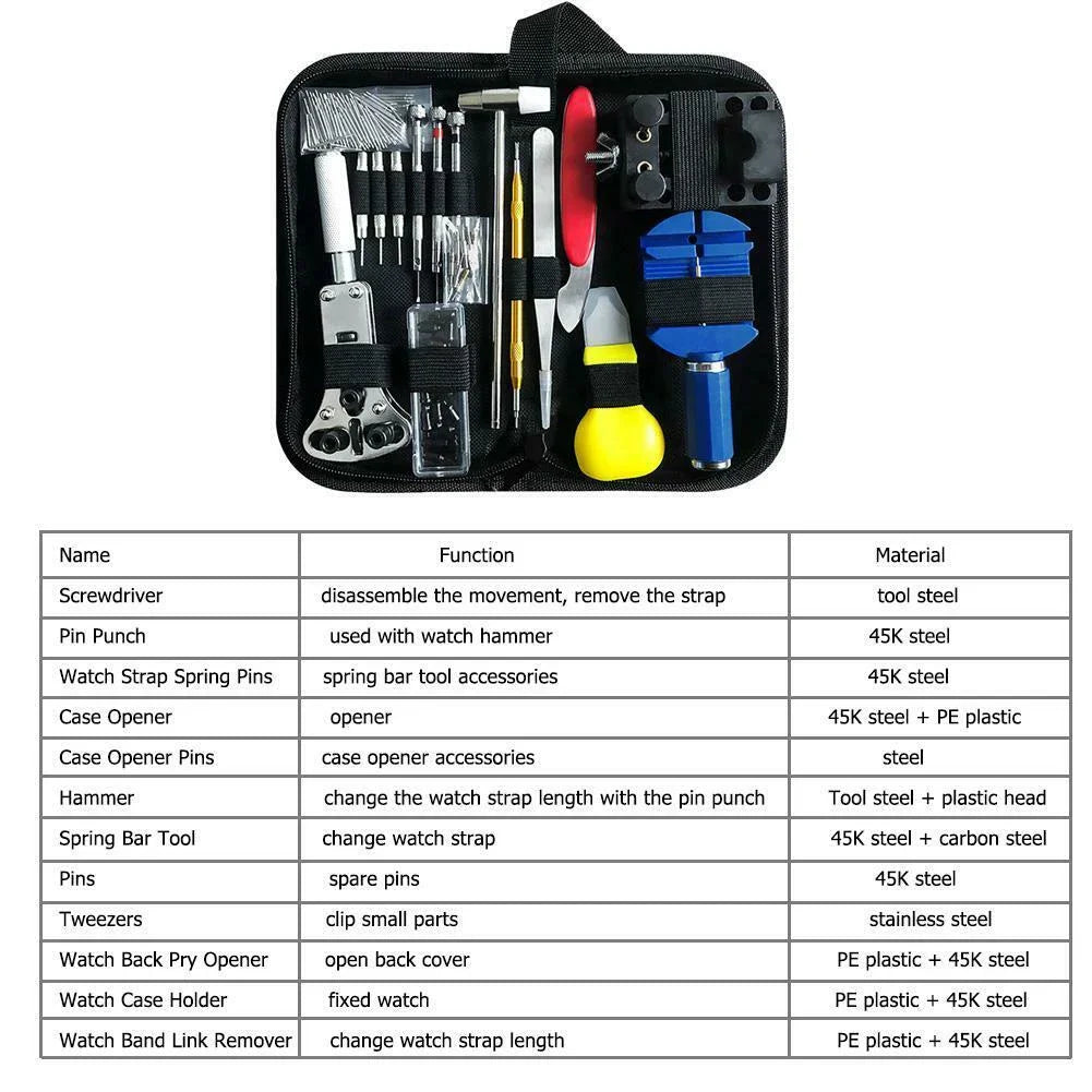 147Piece/Set Watch Opener Repair Tool Kit Clock Maintenance Hardware Tools Watch Maintenance Open Back Remove Strap Repair Kit