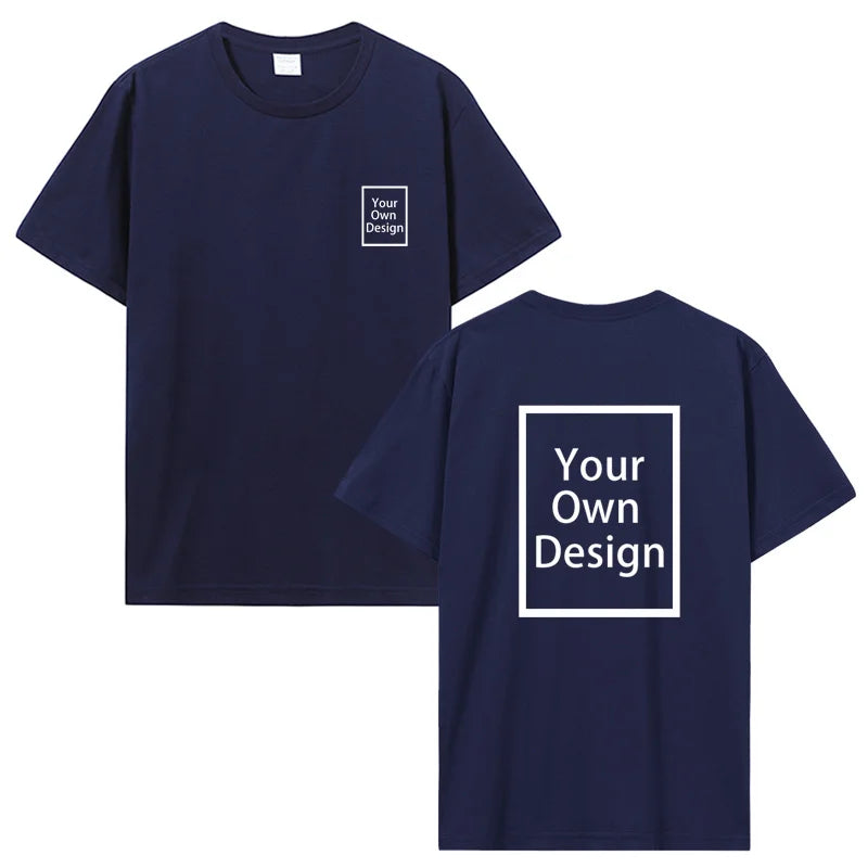 Custom Cotton Customized Print Short Sleeve T Shirt Men Women Tops Tees DIY Your Like Photo Or Logo Cotton T-shirt Men Clothing