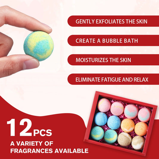 Christmas Bath Sea Salt Gift Box - 12 Piece Foot Spa Soak for Women and Men