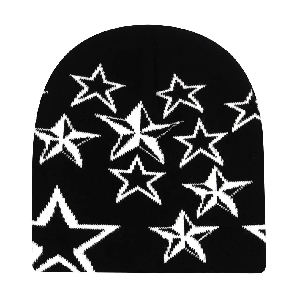 Y2K Letter Knit Beanie, Warm Ski Hat