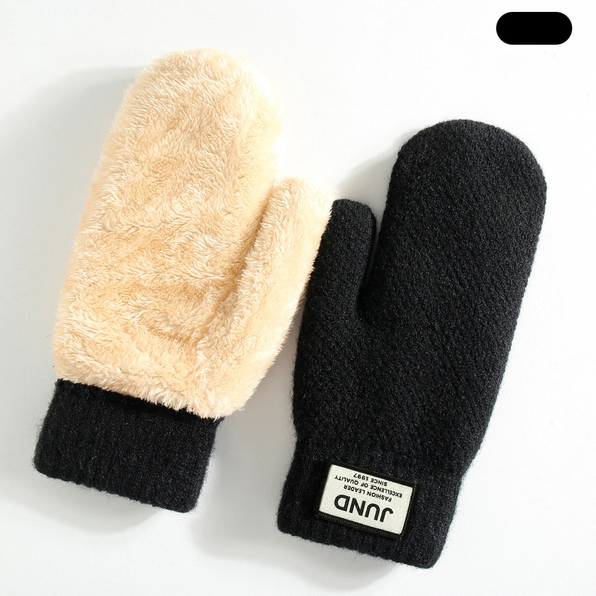 Unisex Double Layer Knit Mittens - Thick Fleece Lined Winter Mittens - photo 12