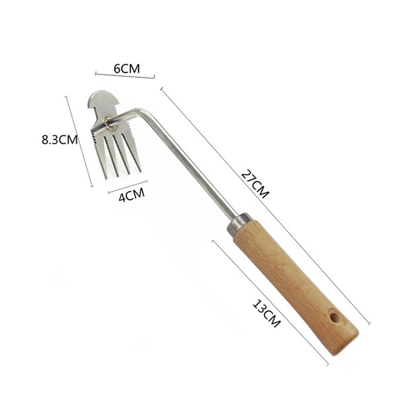 Carbon Steel Garden Hoe & Weeder — Dual-Purpose Hand Weeding Tool