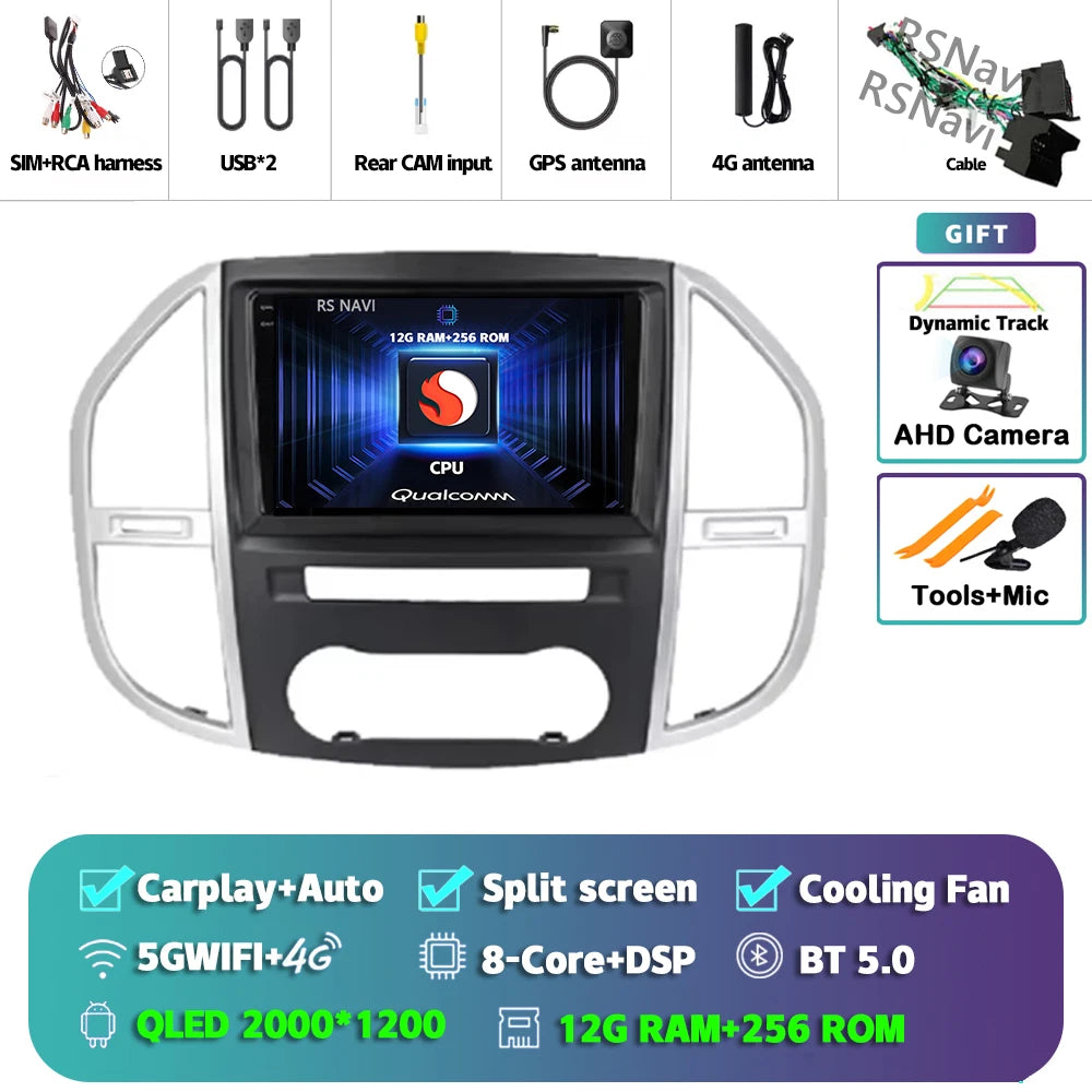 Android Car Radio Head Unit with CarPlay for Mercedes-Benz Vito W447 (2014-2020)