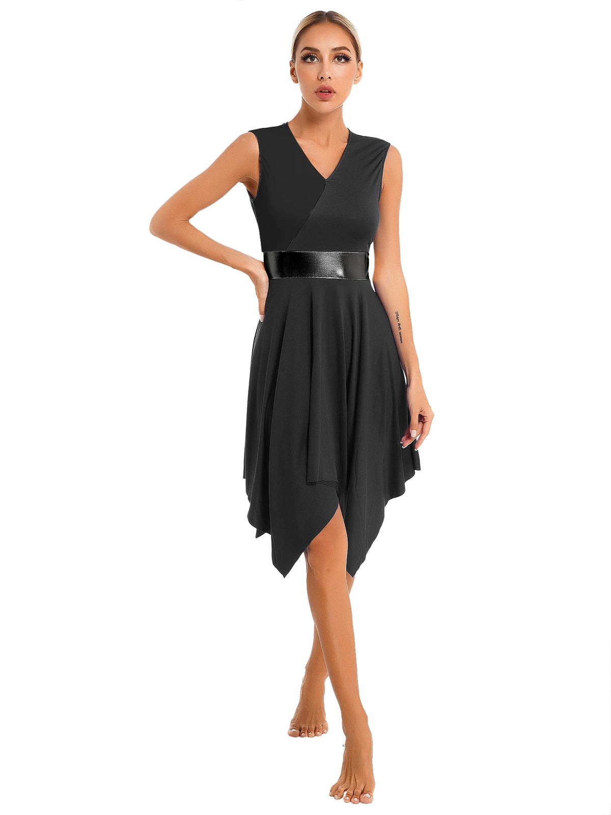 Women's long-sleeve lyrical ballet leotard dress
