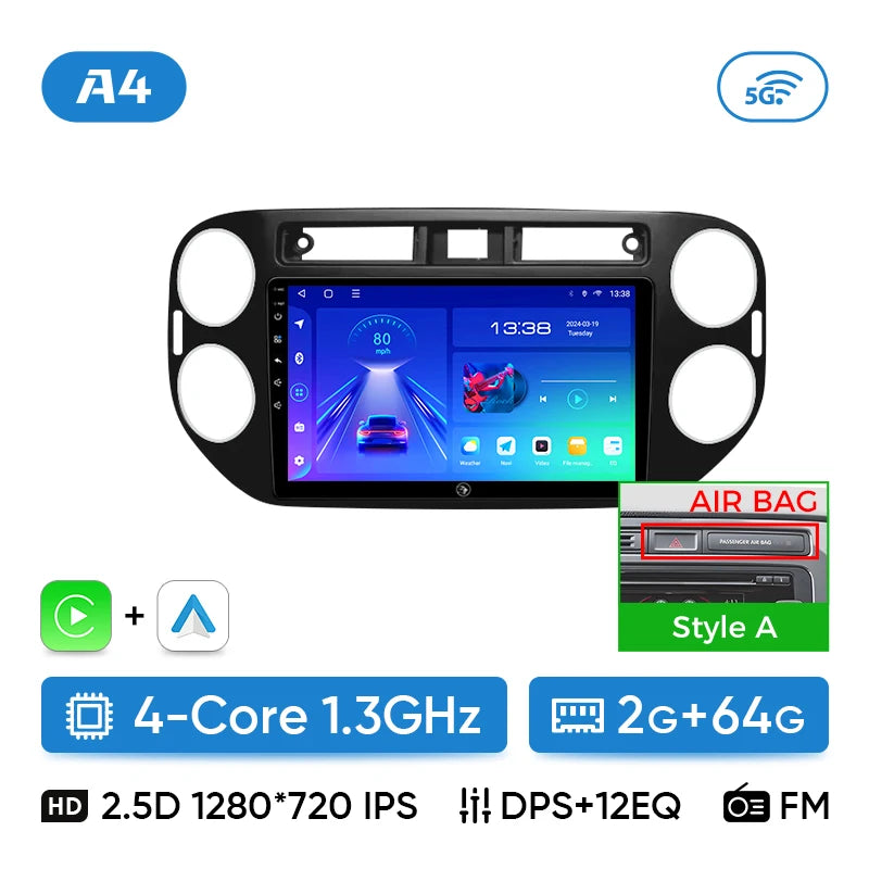 Ainavi Car Multimedia Player For Volkswagen VW Tiguan 2006 2008 2010 2016 Golf Plus Wireless Carplay Android Auto 4G Wifi 2din