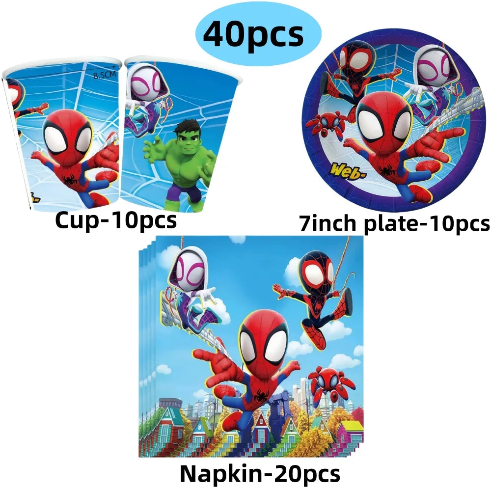 Spidey Birthday Party Tableware Paper Plate Decorations Spiderman Disposable Tableware Spidey and His Best Friend Party Supplies
