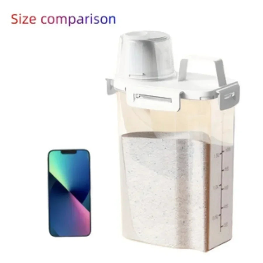 2.5L Airtight Grain Storage Bin - Covered Flour & Rice Container - photo 6