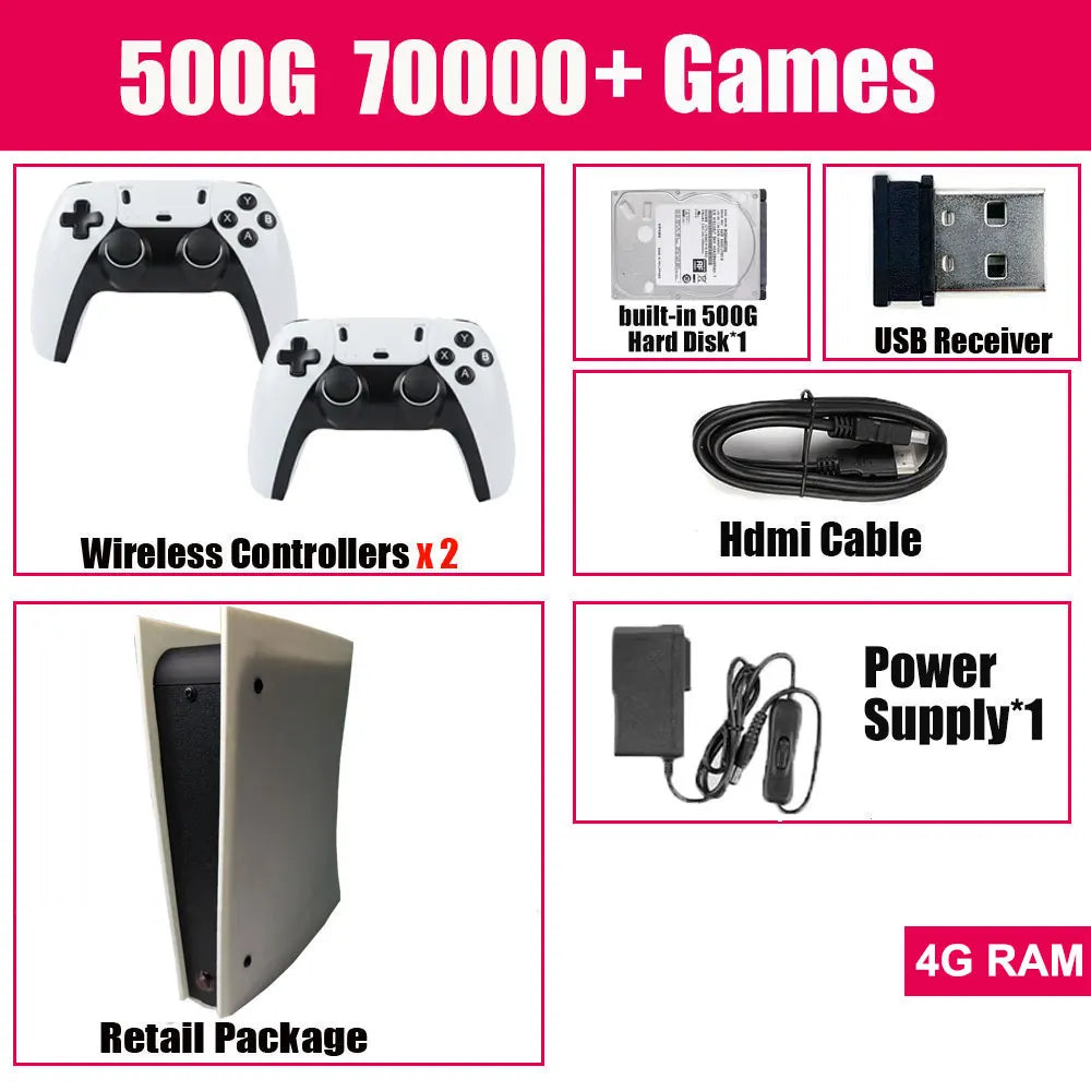 X5 Dual-System Game Console — 60+ Emulators, 4K HD, Plug-and-Play TV Console
